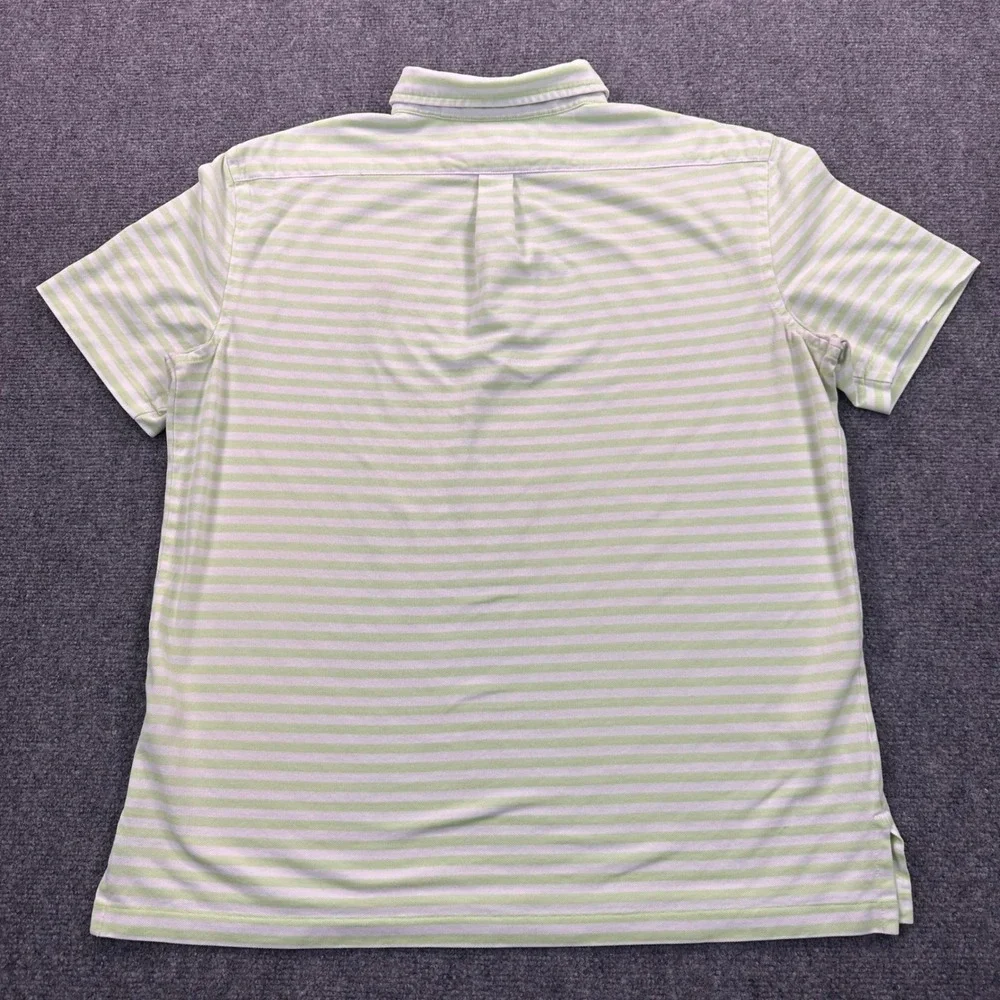 Ralph Lauren Men's‎ L Knit Oxford Polo Shirt Lime Green White Striped Flesh Pony